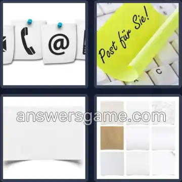 4 Bilder 1 Wort 6 Buchstaben ZETTEL