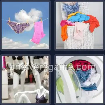 4 Bilder 1 Wort 6 Buchstaben WÄSCHE