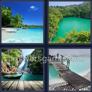 4 Bilder 1 Wort 6 Buchstaben LAGUNE