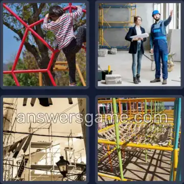 4 Bilder 1 Wort 6 Buchstaben GERÜST