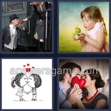 4 Bilder 1 Wort 6 Buchstaben KÜSSEN