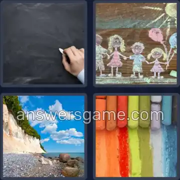 4 Bilder 1 Wort 6 Buchstaben KREIDE