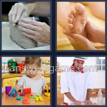 4 Bilder 1 Wort 6 Buchstaben KNETEN