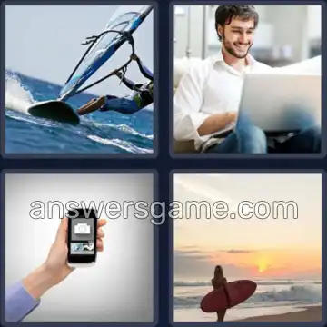 4 Bilder 1 Wort 6 Buchstaben SURFEN