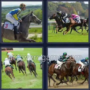 4 Bilder 1 Wort 6 Buchstaben JOCKEY