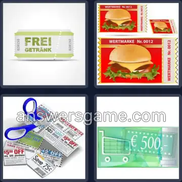 4 Bilder 1 Wort 6 Buchstaben COUPON