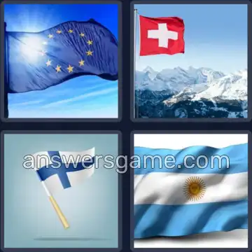 4 Bilder 1 Wort 6 Buchstaben FLAGGE