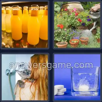 4 Bilder 1 Wort 6 Buchstaben BRAUSE