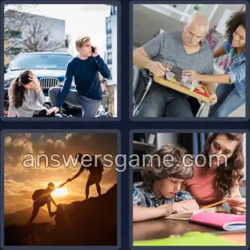 4 Bilder 1 Wort 6 Buchstaben HELFEN