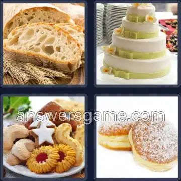 4 Bilder 1 Wort 6 Buchstaben GEBÄCK