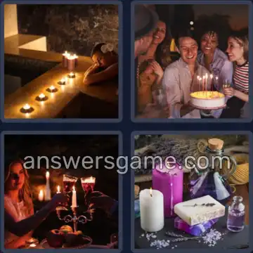 4 Bilder 1 Wort 6 Buchstaben KERZEN