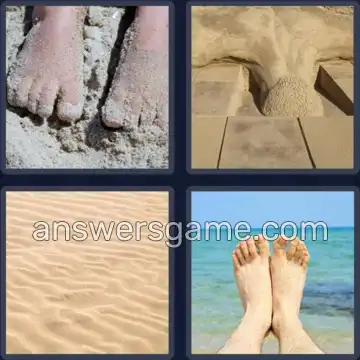 4 Bilder 1 Wort 6 Buchstaben SANDIG