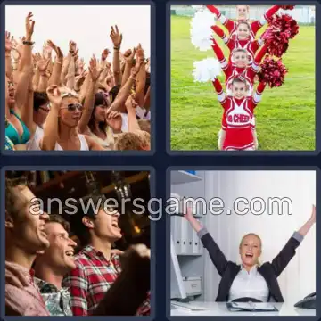 4 Bilder 1 Wort 6 Buchstaben JUBELN