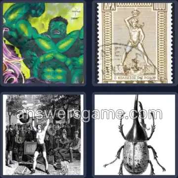 4 Bilder 1 Wort 6 Buchstaben KOLOSS