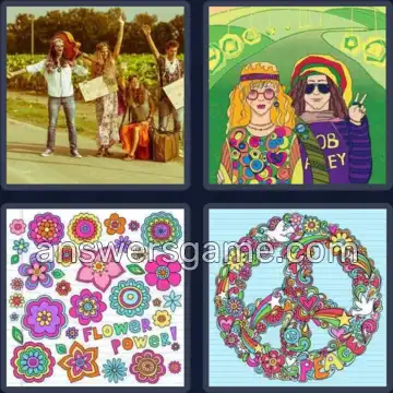 4 Bilder 1 Wort 6 Buchstaben HIPPIE