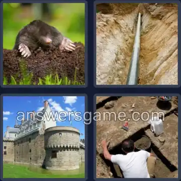 4 Bilder 1 Wort 6 Buchstaben GRABEN