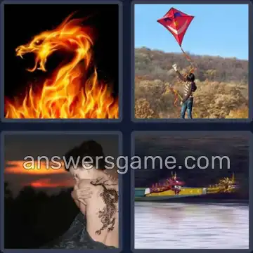 4 Bilder 1 Wort 7 Buchstaben DRACHEN