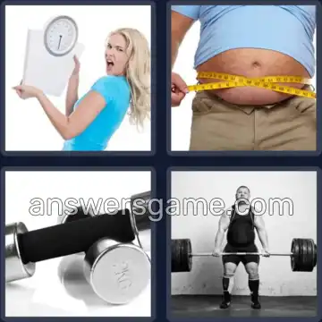 4 Bilder 1 Wort 7 Buchstaben GEWICHT