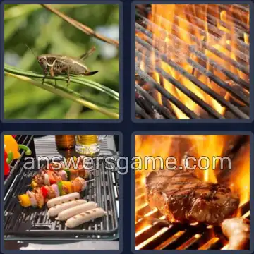 4 Bilder 1 Wort 7 Buchstaben GRILLEN