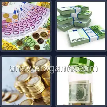 4 Bilder 1 Wort 7 Buchstaben BARGELD