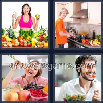 4 Bilder 1 Wort 7 Buchstaben VEGANER