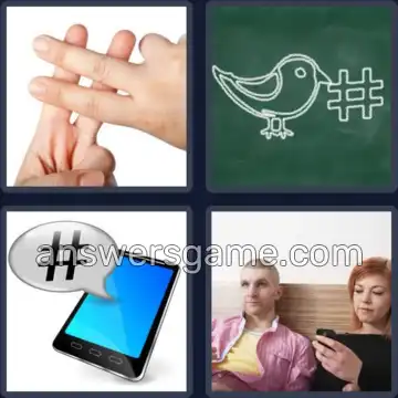 4 Bilder 1 Wort 7 Buchstaben HASHTAG