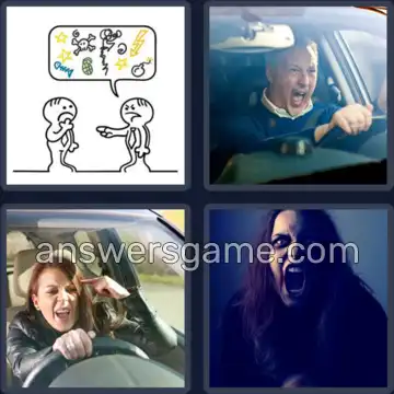 4 Bilder 1 Wort 7 Buchstaben FLUCHEN