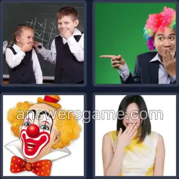 4 Bilder 1 Wort 7 Buchstaben KICHERN