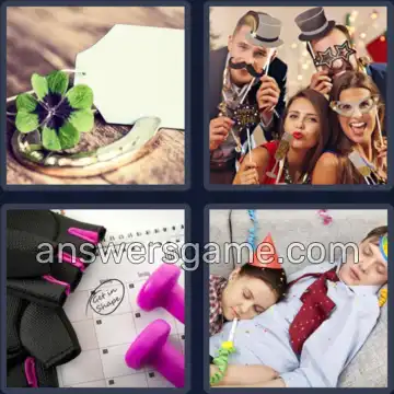 4 Bilder 1 Wort 7 Buchstaben NEUJAHR