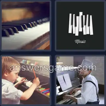 4 Bilder 1 Wort 7 Buchstaben KLAVIER