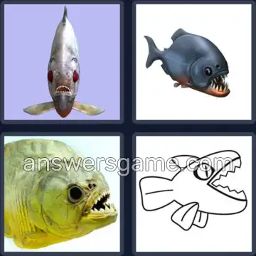 4 Bilder 1 Wort 7 Buchstaben PIRANHA