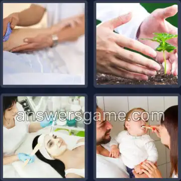 4 Bilder 1 Wort 7 Buchstaben PFLEGEN