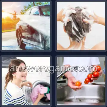4 Bilder 1 Wort 7 Buchstaben WASCHEN