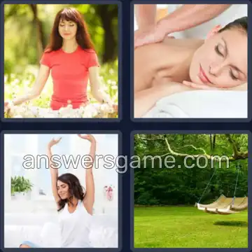 4 Bilder 1 Wort 7 Buchstaben RELAXEN