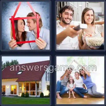 4 Bilder 1 Wort 7 Buchstaben ZUHAUSE