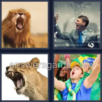 4 Bilder 1 Wort 7 Buchstaben BRÜLLEN