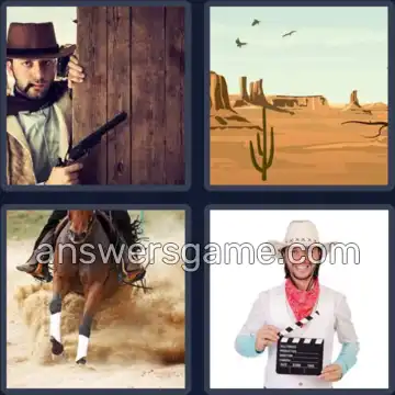4 Bilder 1 Wort 7 Buchstaben WESTERN