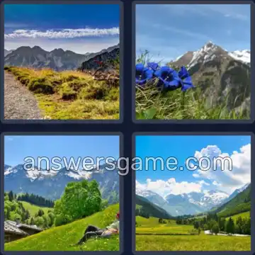 4 Bilder 1 Wort 7 Buchstaben GEBIRGE