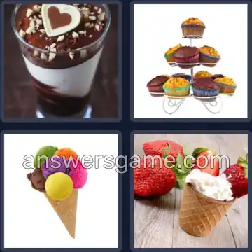 4 Bilder 1 Wort 7 Buchstaben DESSERT