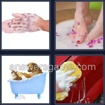 4 Bilder 1 Wort 8 Buchstaben REINIGEN