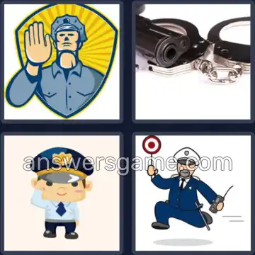 4 Bilder 1 Wort 8 Buchstaben POLIZIST