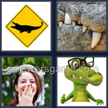 4 Bilder 1 Wort 8 Buchstaben KROKODIL
