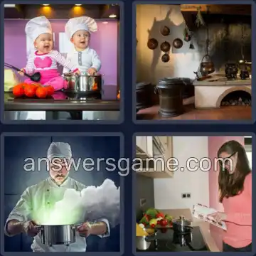 4 Bilder 1 Wort 8 Buchstaben KOCHTOPF