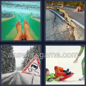 4 Bilder 1 Wort 8 Buchstaben RUTSCHEN