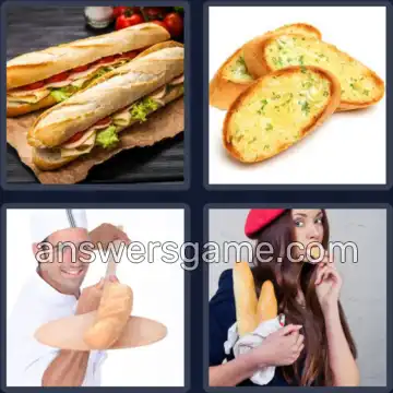 4 Bilder 1 Wort 8 Buchstaben BAGUETTE
