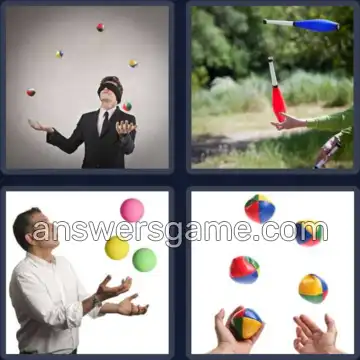 4 Bilder 1 Wort 8 Buchstaben JONGLEUR