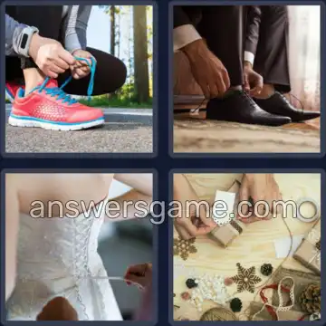 4 Bilder 1 Wort 8 Buchstaben SCHNÜREN