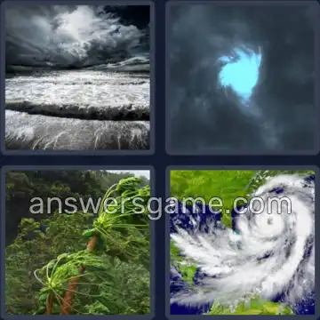 4 Bilder 1 Wort 8 Buchstaben HURRIKAN