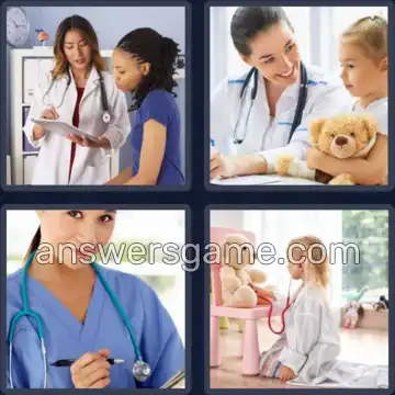 4 Bilder 1 Wort 8 Buchstaben DOKTORIN