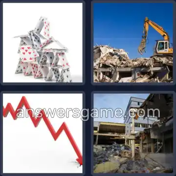 4 Bilder 1 Wort 8 Buchstaben EINSTURZ